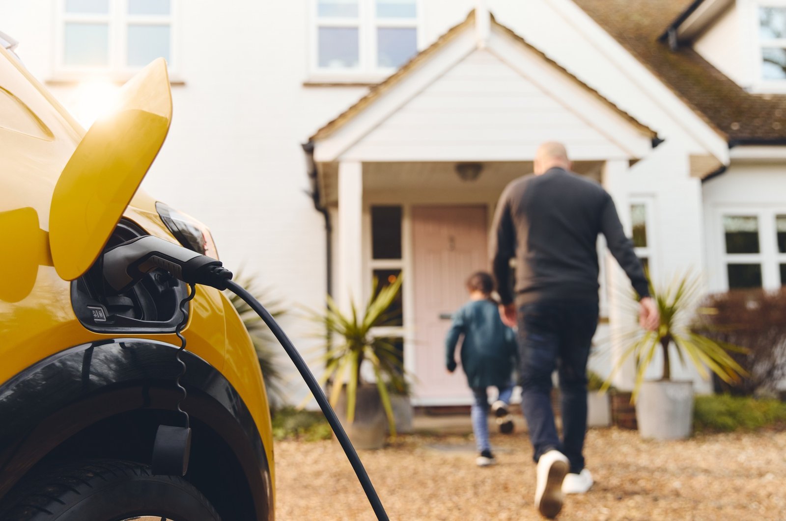 Electric vehicle charging at a home